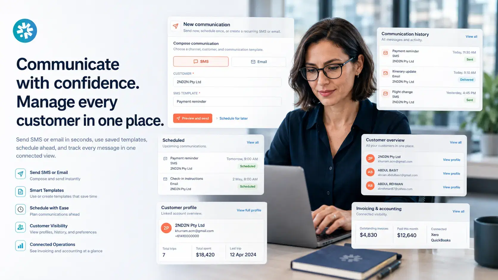 Opvoya customer communications and customer records